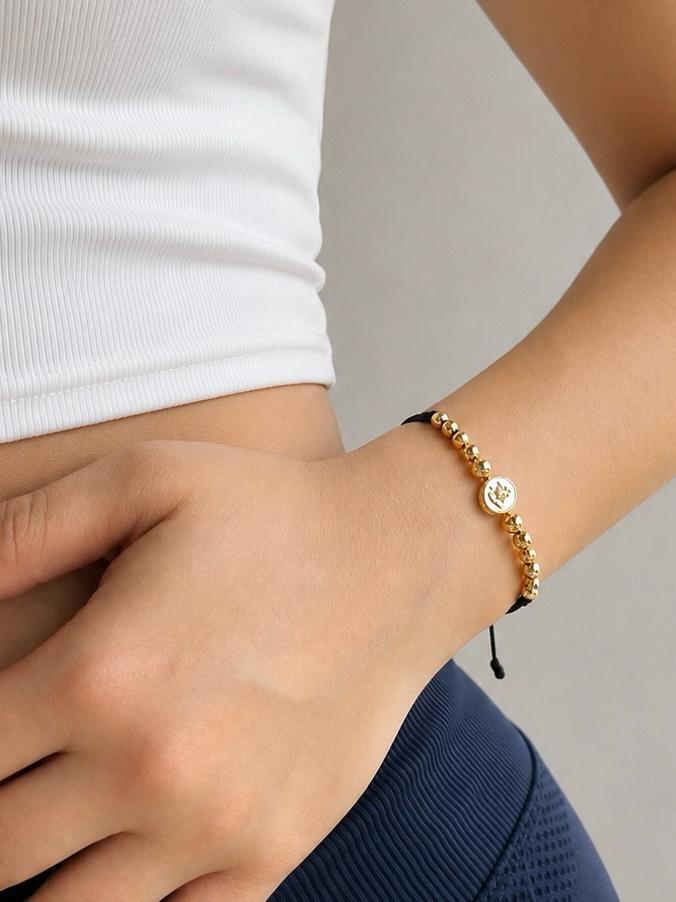Pulsera Tejida Arcángel San Miguel en Balin #4 y #5 Diamantado Dama