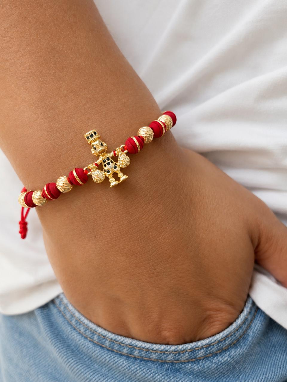 Pulsera Tejida Tio Rico con Balines #5 Diamantado Hombre