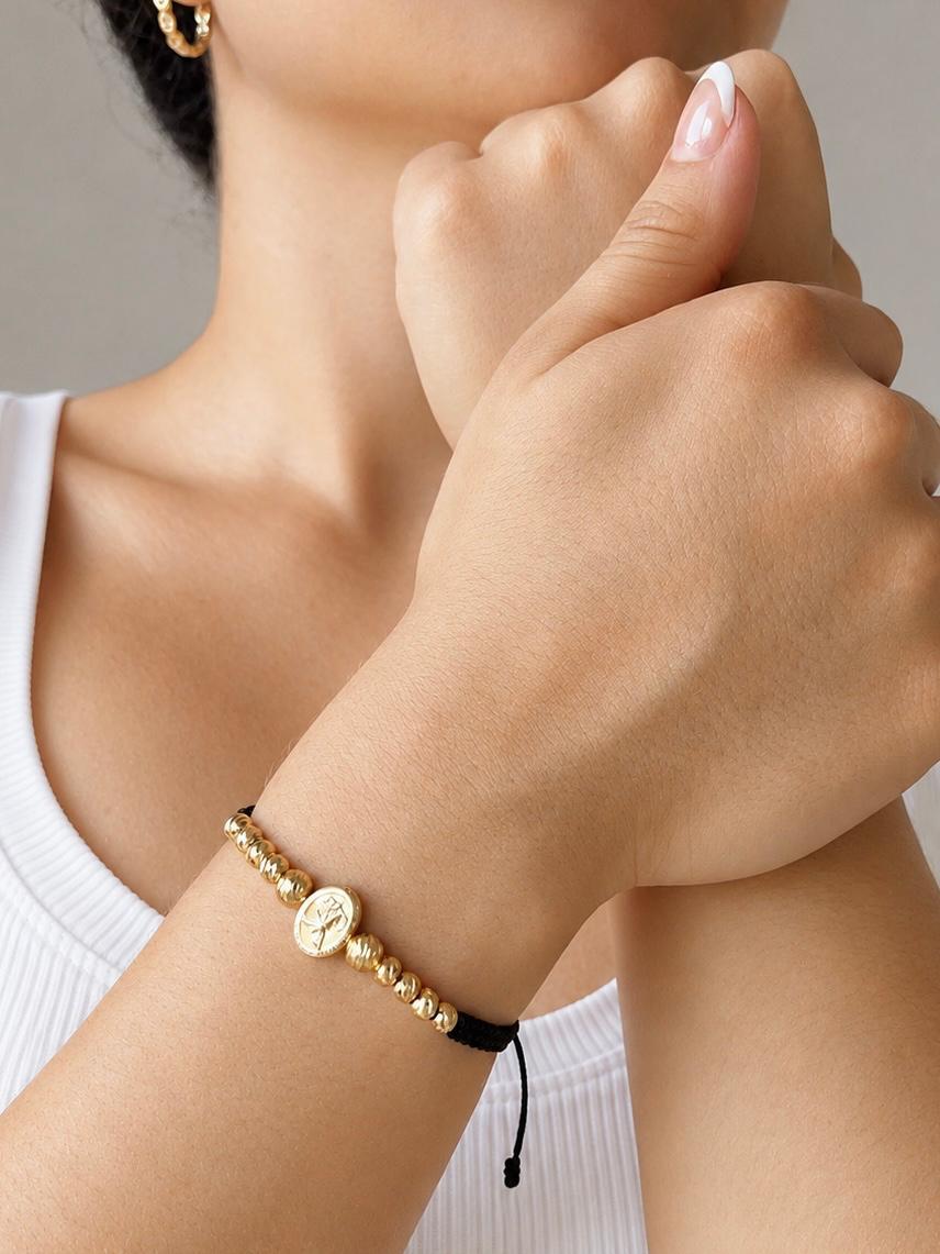 Pulsera Tejida Arcángel San Miguel en Balin #4 y #5 Diamantado Dama