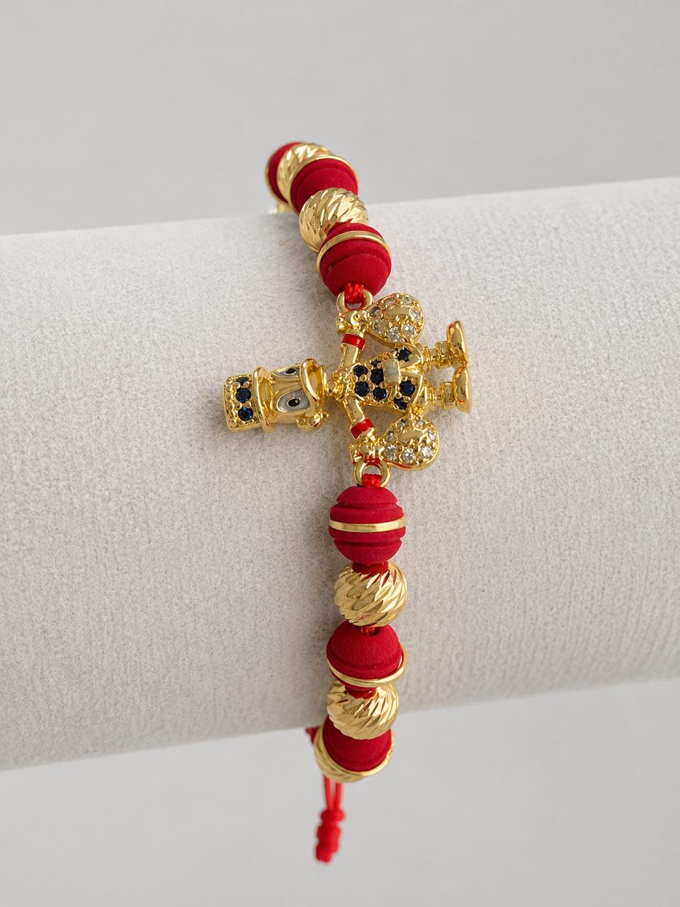Pulsera Tejida Tio Rico con Balines #5 Diamantado Hombre