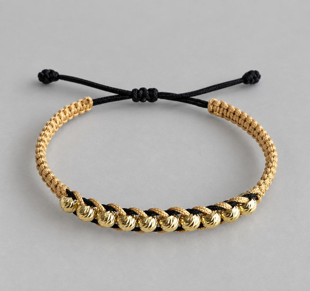 Pulsera Tejida Doble Hilo con Balin #5 Diamantado Hombre