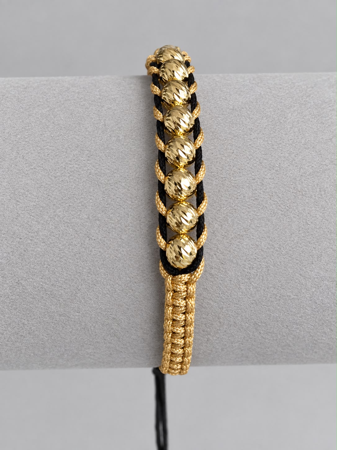 Pulsera Tejida Doble Hilo con Balin #5 Diamantado Hombre